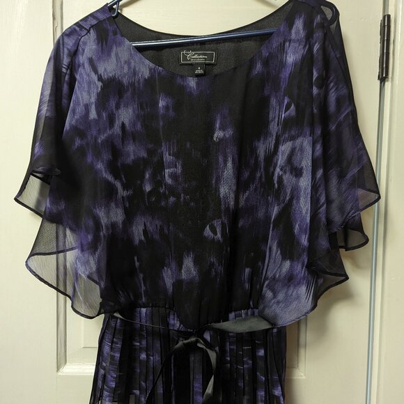 Dress Barn Purple and Black Print Top - Picture 1 of 8